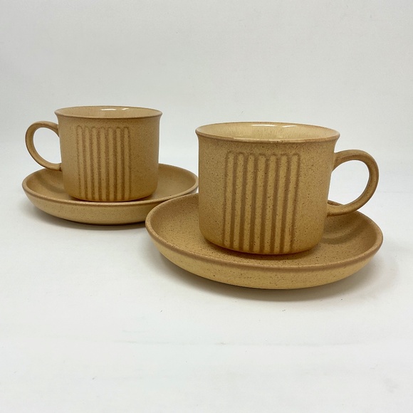 Denby Chorus (retired) Stoneware Teacups & Saucers (Set of 2) - Picture 1 of 6